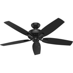 Newsome 52 Inch Matte Black With Matte Black/Dark Walnut Blades Outdoor Ceiling Fan