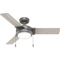 Mesquite 44 Inch Matte Silver With Light Gray Oak Blades Ceiling Fan