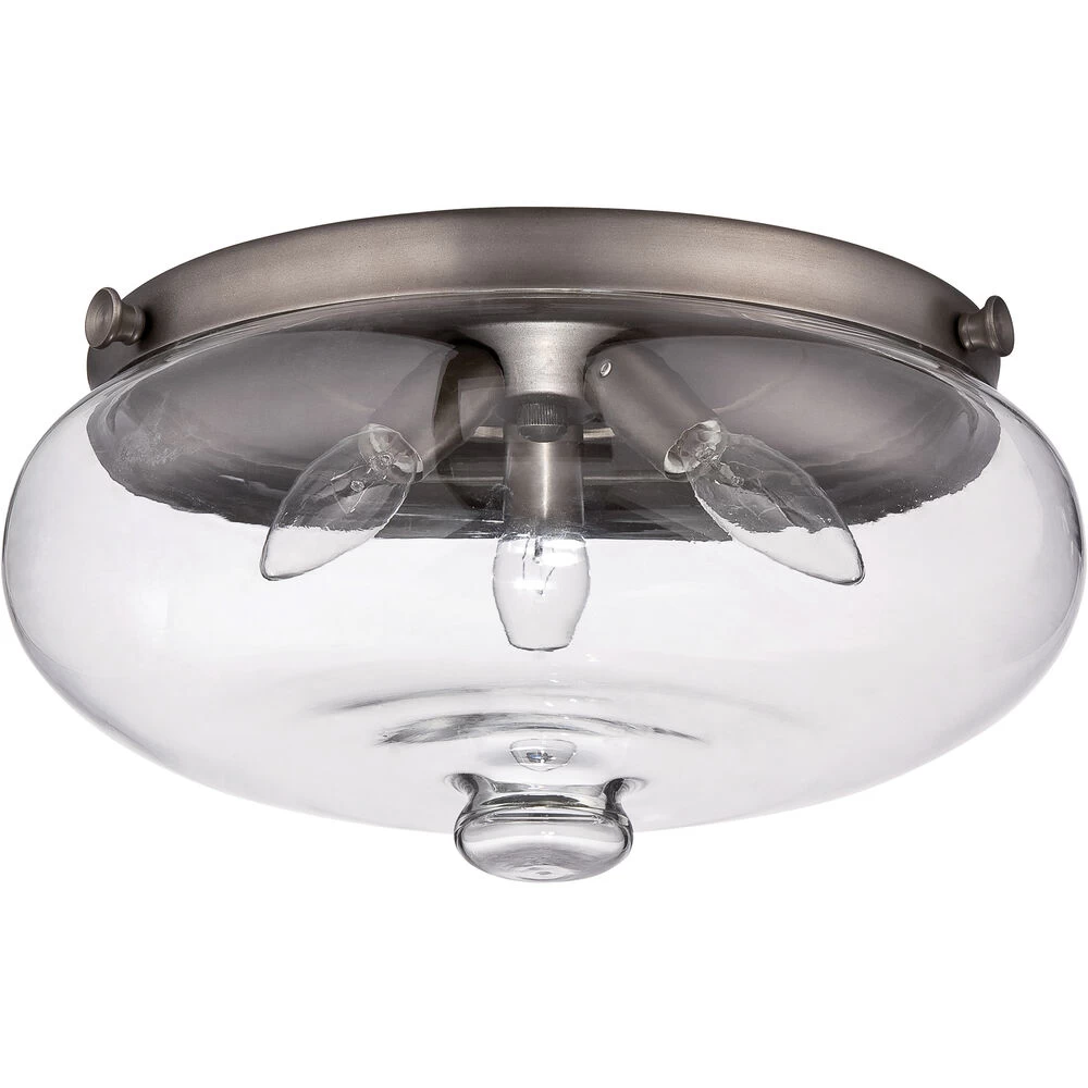 Elegance 3 Light Incandescent Antique Nickel Fan Bowl Light Kit, Universal Mount 1 Elegance 3 Light Incandescent Antique Nickel Fan Bowl Light Kit, Universal Mount