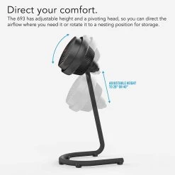 Vornado 693 Mid-Size Whole Room Air Circulator Fan With Adjustable Height - Black -Electric Fan Promotion Store vornado 693 mid size whole room air circulator fan with adjustable height black 104
