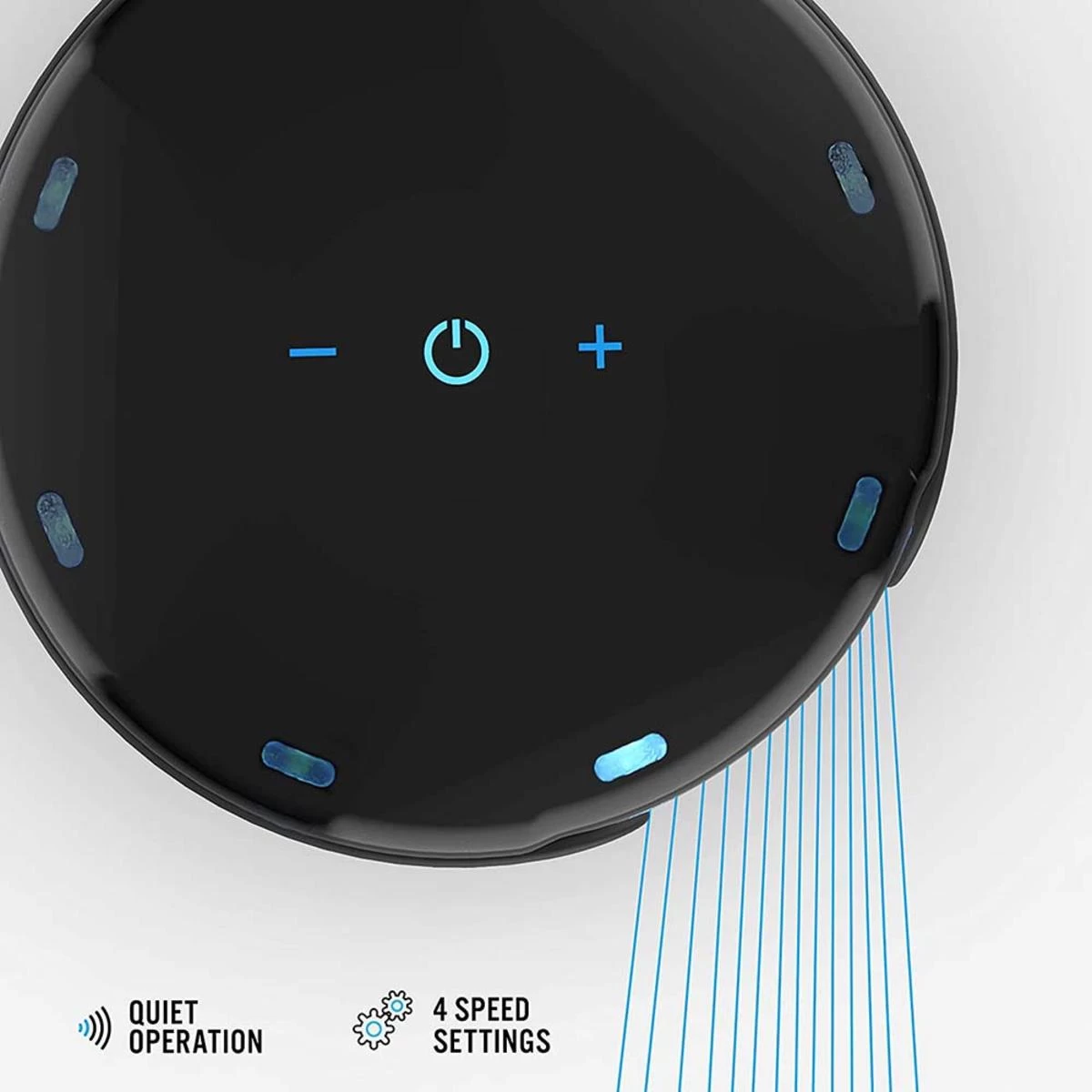 Vornado Atom 1 Oscillating Small Air Circulator Tower Fan With 4 Speeds And Touch Controls - Black 2 Vornado Atom 1 Oscillating Small Air Circulator Tower Fan With 4 Speeds And Touch Controls - Black - Image 2