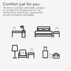 Vornado Atom 1 Oscillating Small Air Circulator Tower Fan With 4 Speeds And Touch Controls - Black 9 Vornado Atom 1 Oscillating Small Air Circulator Tower Fan With 4 Speeds And Touch Controls - Black -Electric Fan Promotion Store vornado atom 1 oscillating small air circulator tower fan with 4 speeds and touch controls black 110