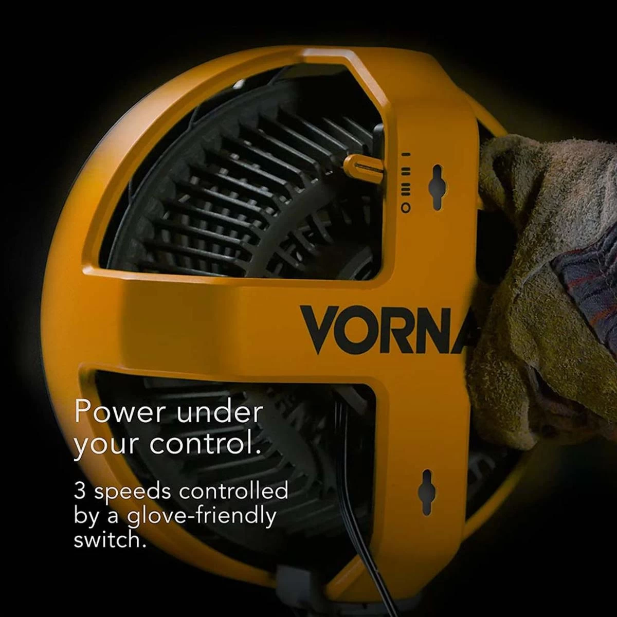 Vornado EXO5 Heavy Duty Air Circulator Shop Fan With High-Impact Housing, Collapsible Tripod Base, Clamp Attachment - Yellow 5 Vornado EXO5 Heavy Duty Air Circulator Shop Fan With High-Impact Housing, Collapsible Tripod Base, Clamp Attachment - Yellow - Image 5