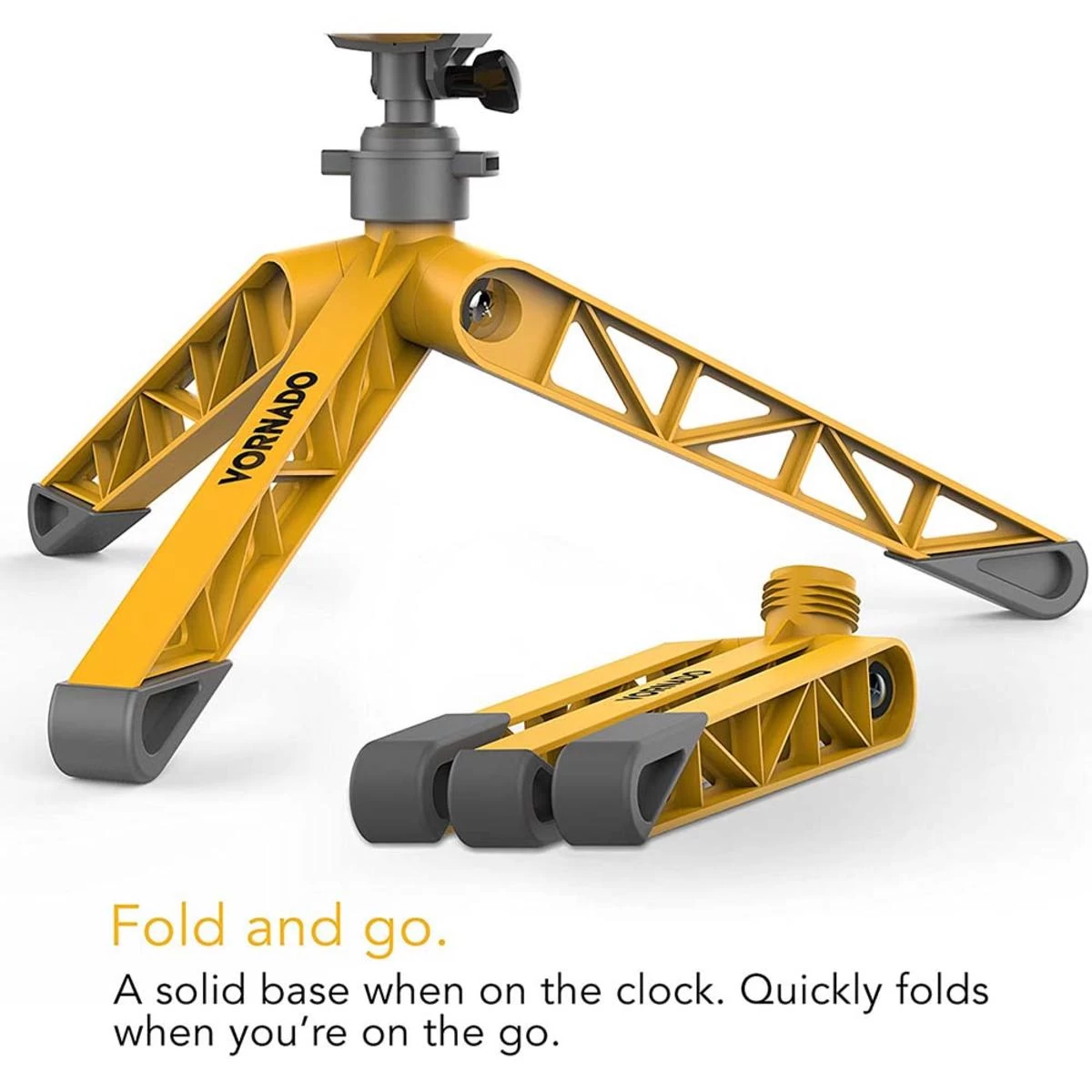 Vornado EXO5 Heavy Duty Air Circulator Shop Fan With High-Impact Housing, Collapsible Tripod Base, Clamp Attachment - Yellow 6 Vornado EXO5 Heavy Duty Air Circulator Shop Fan With High-Impact Housing, Collapsible Tripod Base, Clamp Attachment - Yellow - Image 6