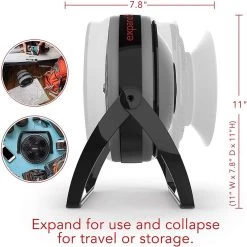 Vornado Expand6 Small Travel Air Circulator Fan With Collapsible Body, Built-in Carry Handle, Integrated Cord Storage, Multi-Directional Airflow - Black/Gray -Electric Fan Promotion Store vornado expand6 small travel air circulator fan with collapsible body built in carry handle integrated cord storage multi directional airflow black gray 102