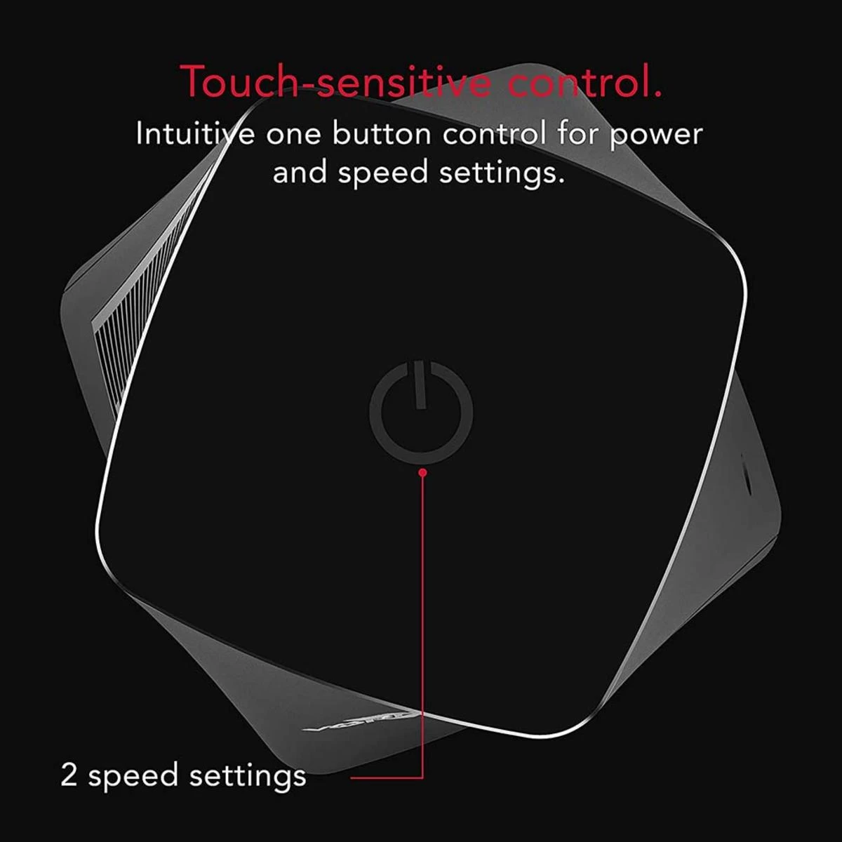 Vornado HELIX1 Personal Desktop Tower Fan With 2 Speed Settings, Touch Controls - Black 3 Vornado HELIX1 Personal Desktop Tower Fan With 2 Speed Settings, Touch Controls - Black - Image 3