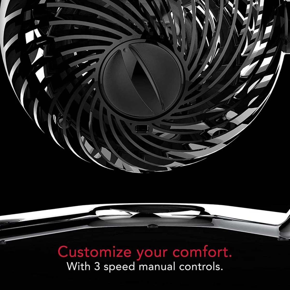 Vornado Pivot3 Compact Air Circulator Fan With Pivoting Axis, 3 Speed Settings, Removable Grill For Cleaning - Black 2 Vornado Pivot3 Compact Air Circulator Fan With Pivoting Axis, 3 Speed Settings, Removable Grill For Cleaning - Black - Image 2
