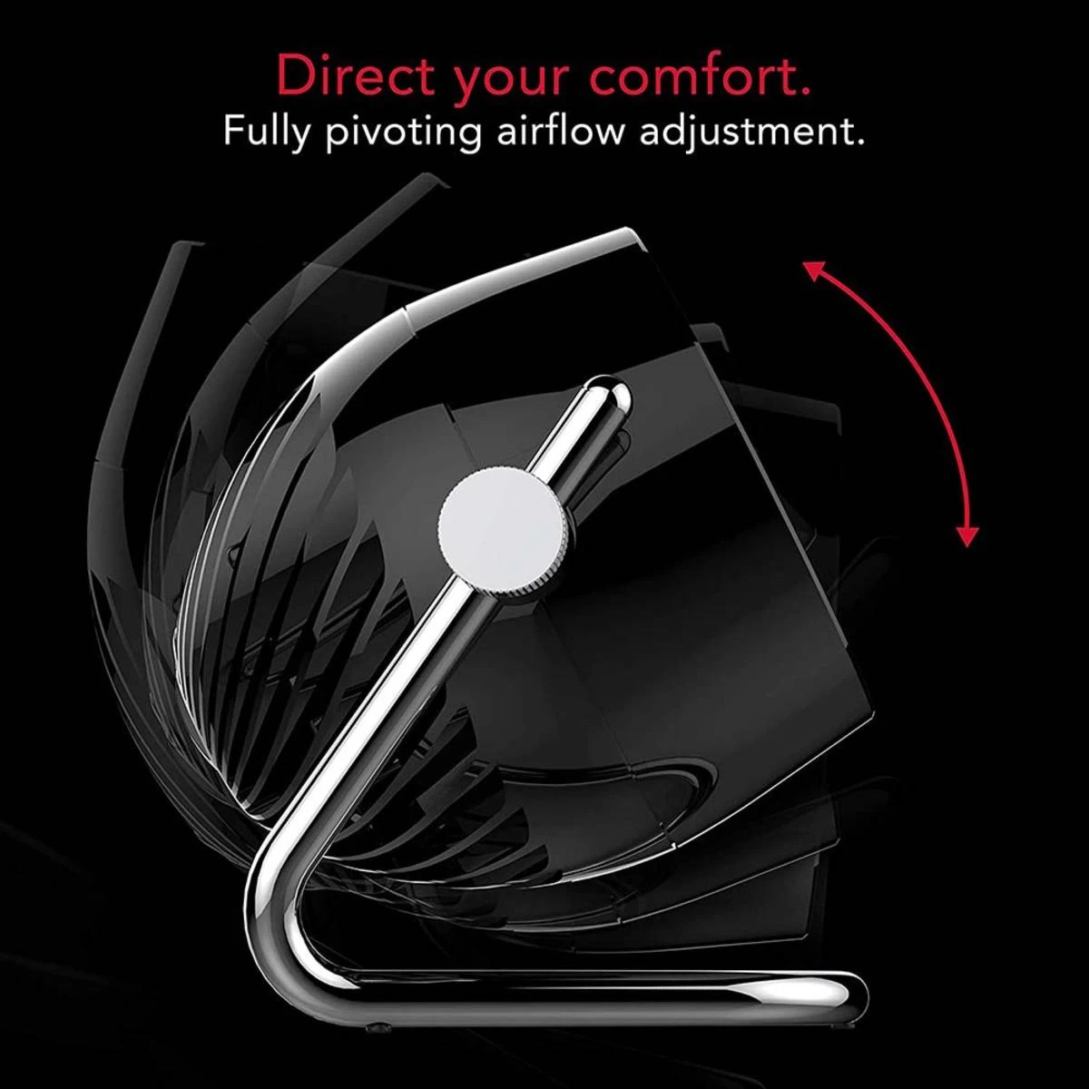 Vornado Pivot3 Compact Air Circulator Fan With Pivoting Axis, 3 Speed Settings, Removable Grill For Cleaning - Black 3 Vornado Pivot3 Compact Air Circulator Fan With Pivoting Axis, 3 Speed Settings, Removable Grill For Cleaning - Black - Image 3