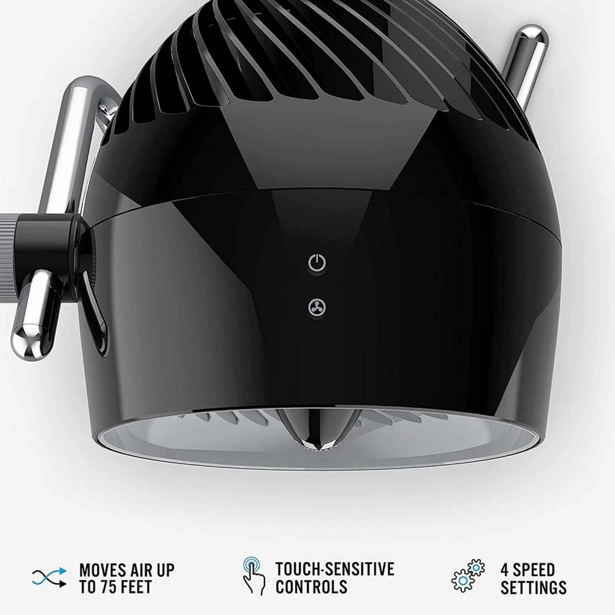 Vornado Pivot6 Whole Room Air Circulator Fan With 4 Speeds, Remote Control, Rotating Axis - Black 3 Vornado Pivot6 Whole Room Air Circulator Fan With 4 Speeds, Remote Control, Rotating Axis - Black - Image 3