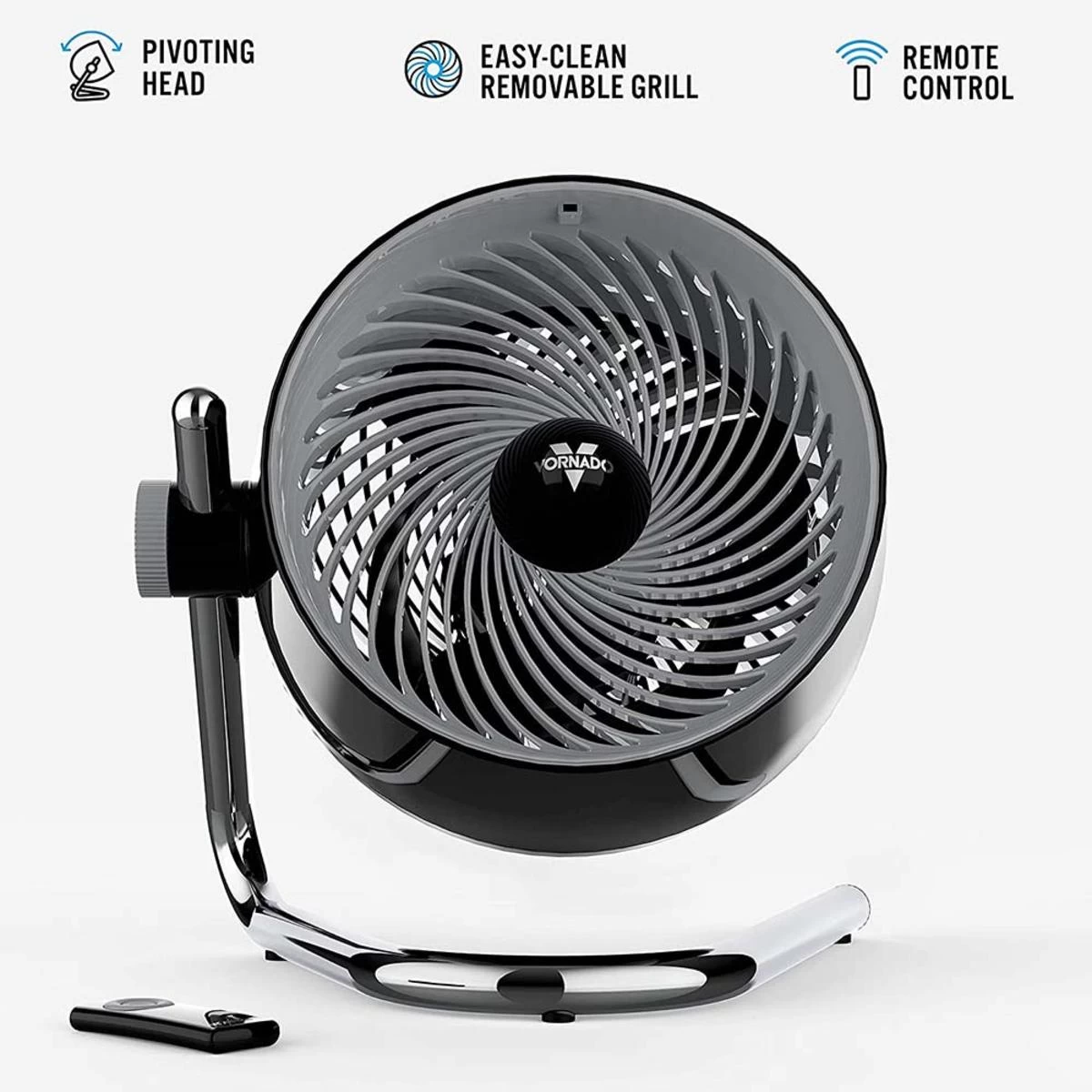 Vornado Pivot6 Whole Room Air Circulator Fan With 4 Speeds, Remote Control, Rotating Axis - Black 4 Vornado Pivot6 Whole Room Air Circulator Fan With 4 Speeds, Remote Control, Rotating Axis - Black - Image 4