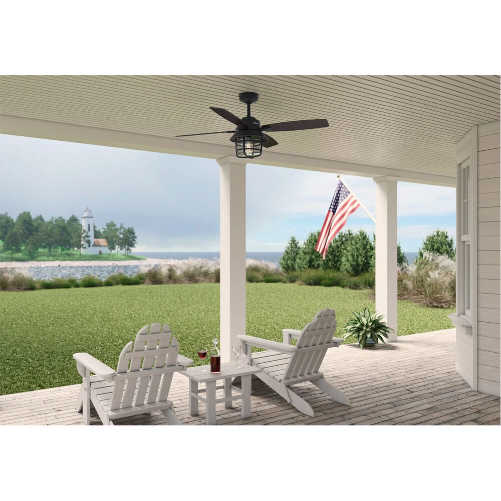 Port Royale 52 Inch Natural Iron With Black Willow/Walnut Stripe Blades Outdoor Ceiling Fan 6 Port Royale 52 Inch Natural Iron With Black Willow/Walnut Stripe Blades Outdoor Ceiling Fan - Image 6