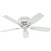 Sea Wind 48 Inch White Outdoor Ceiling Fan, Low Profile