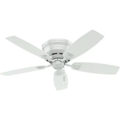 Sea Wind 48 Inch White Outdoor Ceiling Fan, Low Profile